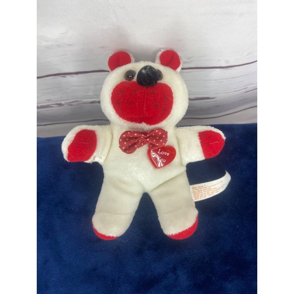 Baby Bear Tara Toy‎ 5 Inch Stuffed Plush Bear White Red